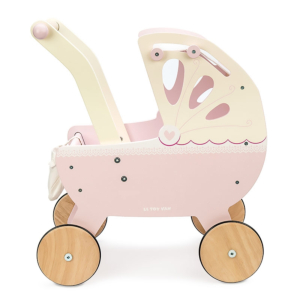 Деревянная коляска для кукол (розовая), Le Toy Van