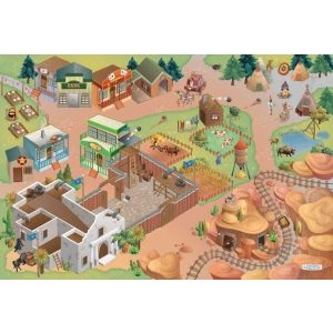 Игровой коврик Индейцы и ковбои 150х100 см, Achoka