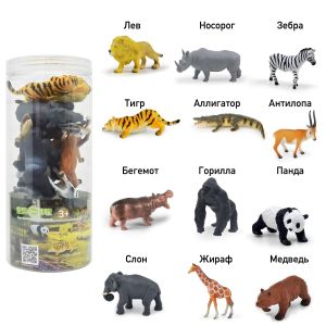 Набор больших фигурок Дикие животные, 12 шт. 